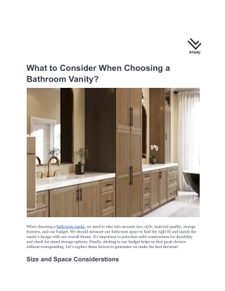 What to Consider When Choosing a Bathroom Vanity_