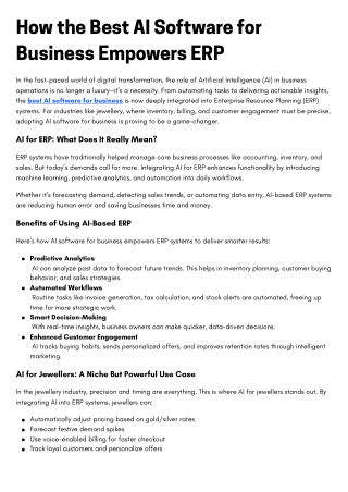 How the Best AI Software for Business Empowers ERP