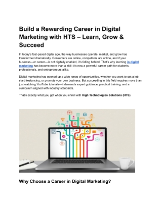 Build a Rewarding Career in Digital Marketing
