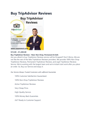 Buy TripAdvisor Reviews