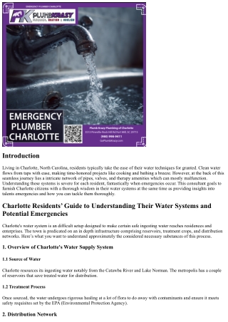 Charlotte Residents’ Guide to Understanding Their Water Systems and Potential Em