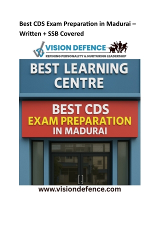 Best CDS Exam Preparation in Madurai