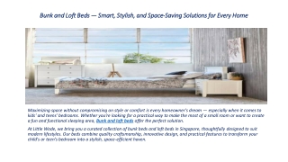 Bunk and Loft Beds — Smart, Stylish