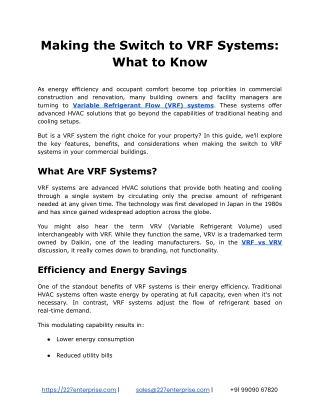 making the switch to vrf systems what to know