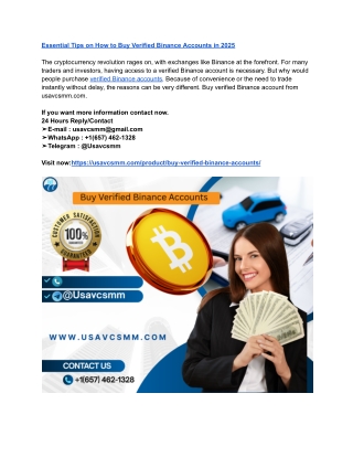 Essential Tips on How to Buy Verified Binance Accounts in 2025