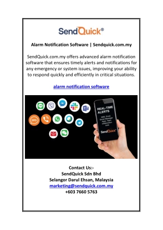 alarm notification software sendquick com my