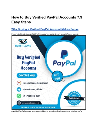 How to Buy Verified PayPal Accounts 7.9 Easy Steps