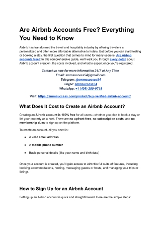 Are Airbnb Accounts Free