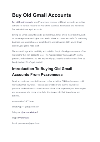 Best place to buy old Gmail accounts 100%  in 2025