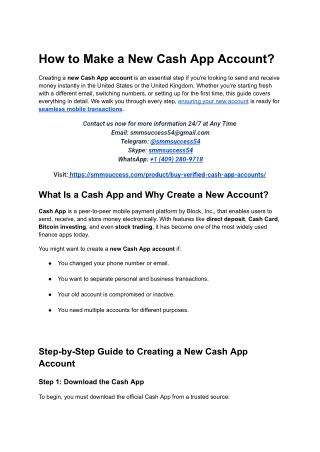How to Make a New Cash App Account_
