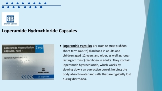 Loperamide Hydrochloride Capsules - Brown &amp; Burk