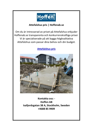 Attefalshus pris | Hoffenab.se