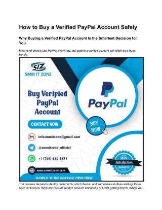 How to Buy a Verified PayPal Account Safely