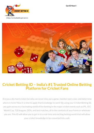 Unlock the Excitement: Your Ultimate Guide to Cricket Betting id and Betting ID