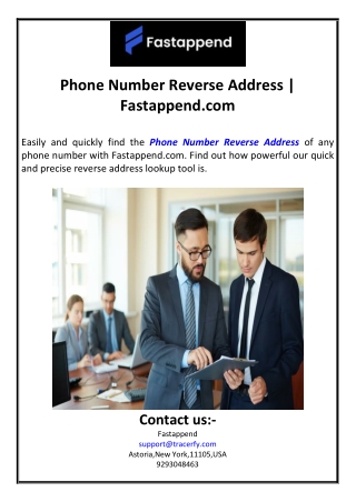 Phone Number Reverse Address | Fastappend.com