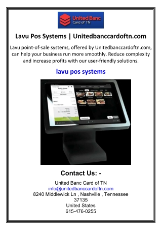 Lavu Pos Systems  Unitedbanccardoftn.com