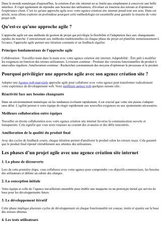 Pourquoi privilégier une approche agile avec son agence creation site ?