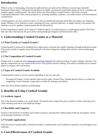 What Makes Crushed Granite a Top Choice Among Landscaping Materials?