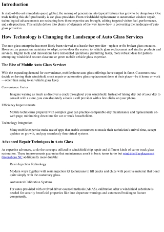 How Technology is Changing the Landscape of Auto Glass Services
