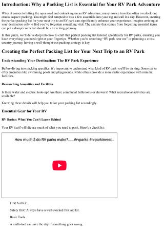 introduction why a packing list is essential