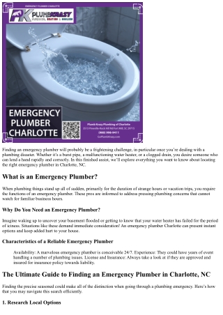 The Ultimate Guide to Finding an Emergency Plumber in Charlotte, NC