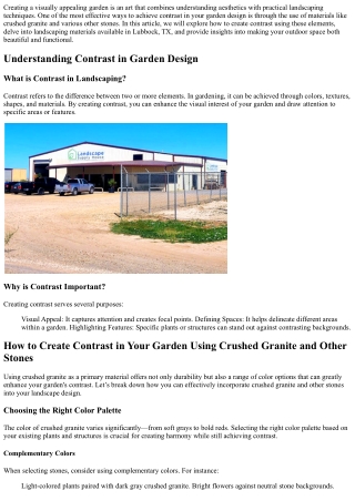 How to Create Contrast in Your Garden Using Crushed granite and Other Stones