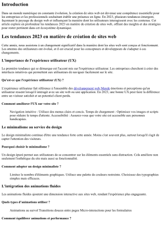 Les tendances 2023 en matière de création de sites web