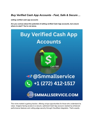 Buy Verified Cash App Accounts - Fast, Safe & Secure