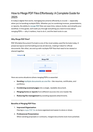 how to merge pdf files effortlessly a complete
