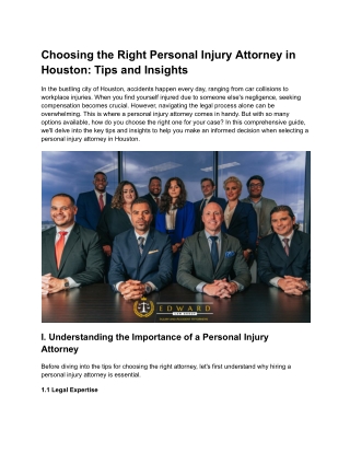Choosing the Right Personal Injury Attorney in Houston