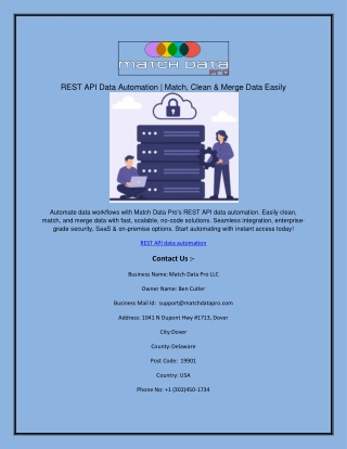 REST API Data Automation  Match, Clean & Merge Data Easily