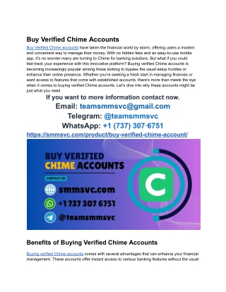 Best place To Buy Verified Chime Accounts_Usa