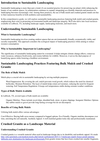 Sustainable Landscaping Practices Featuring Bulk Mulch and Crushed granite