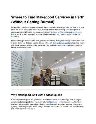 where to find makegood services in perth without