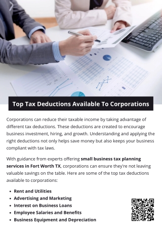 Top Tax Deductions Available to Corporations