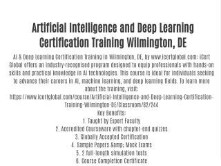 AI & Deep Learning Certification Training in Wilmington, DE