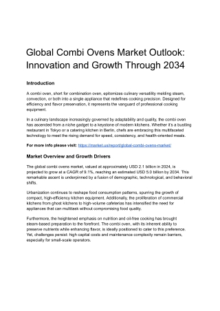 Combi Ovens Market