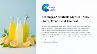 Beverages Acidulants Market Size Share Trends and Forecast