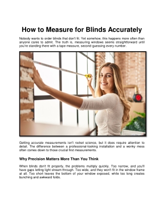 How to Measure for Blinds Accurately
