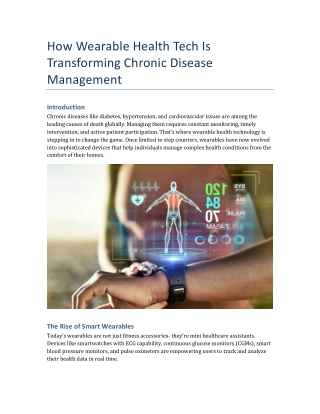 How Wearable Health Tech Is Transforming Chronic Disease Management