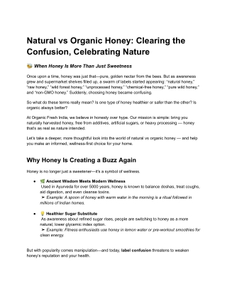 Natural vs Organic Honey_ Clearing the Confusion, Celebrating Nature