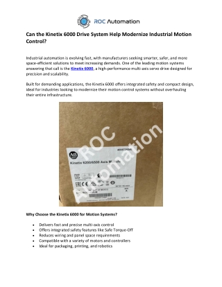 can the kinetix 6000 drive system help modernize