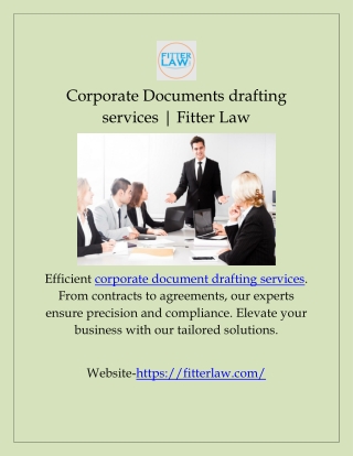 corporate documents drafting services fitter law