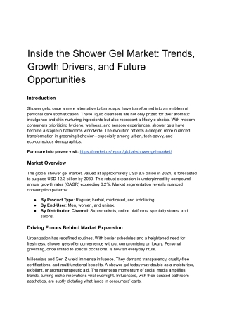 Shower Gel Market