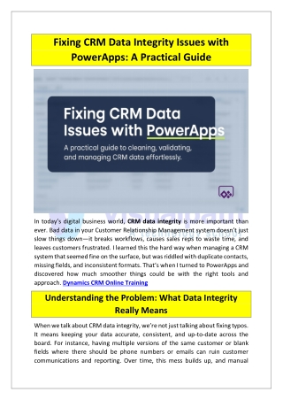 Microsoft Dynamics 365 CRM Training CRM Online Training