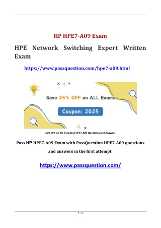 hp hpe7 a09 exam