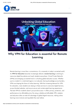Why VPN for Education is essential for Remote Learning