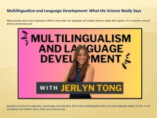 multilingualism and language development what