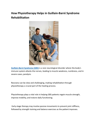 How Physiotherapy Helps in Guillain-Barré Syndrome Rehabilitation