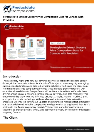 Strategies to Extract Grocery Price Comparison Data for Canada with Precision